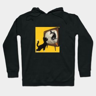 Cat watching TV Hoodie